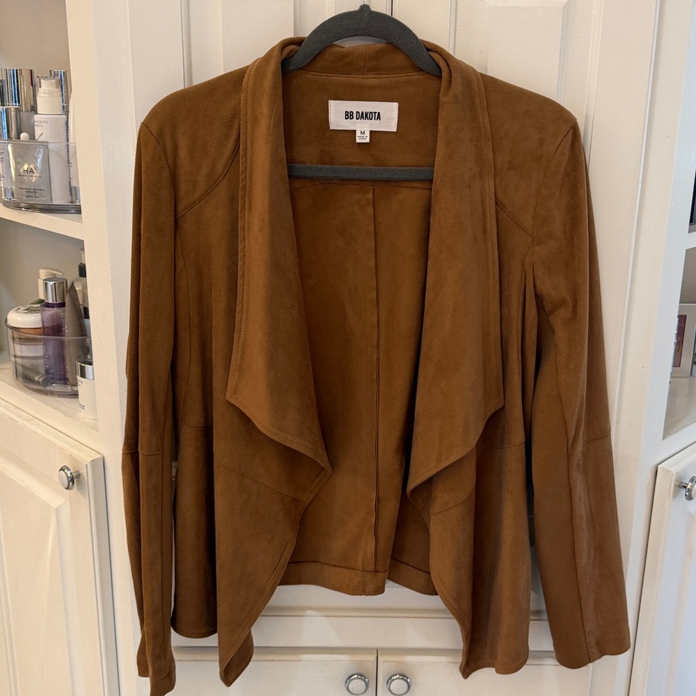 BB Dakota Faux Suede Draped Jacket – Size Medium